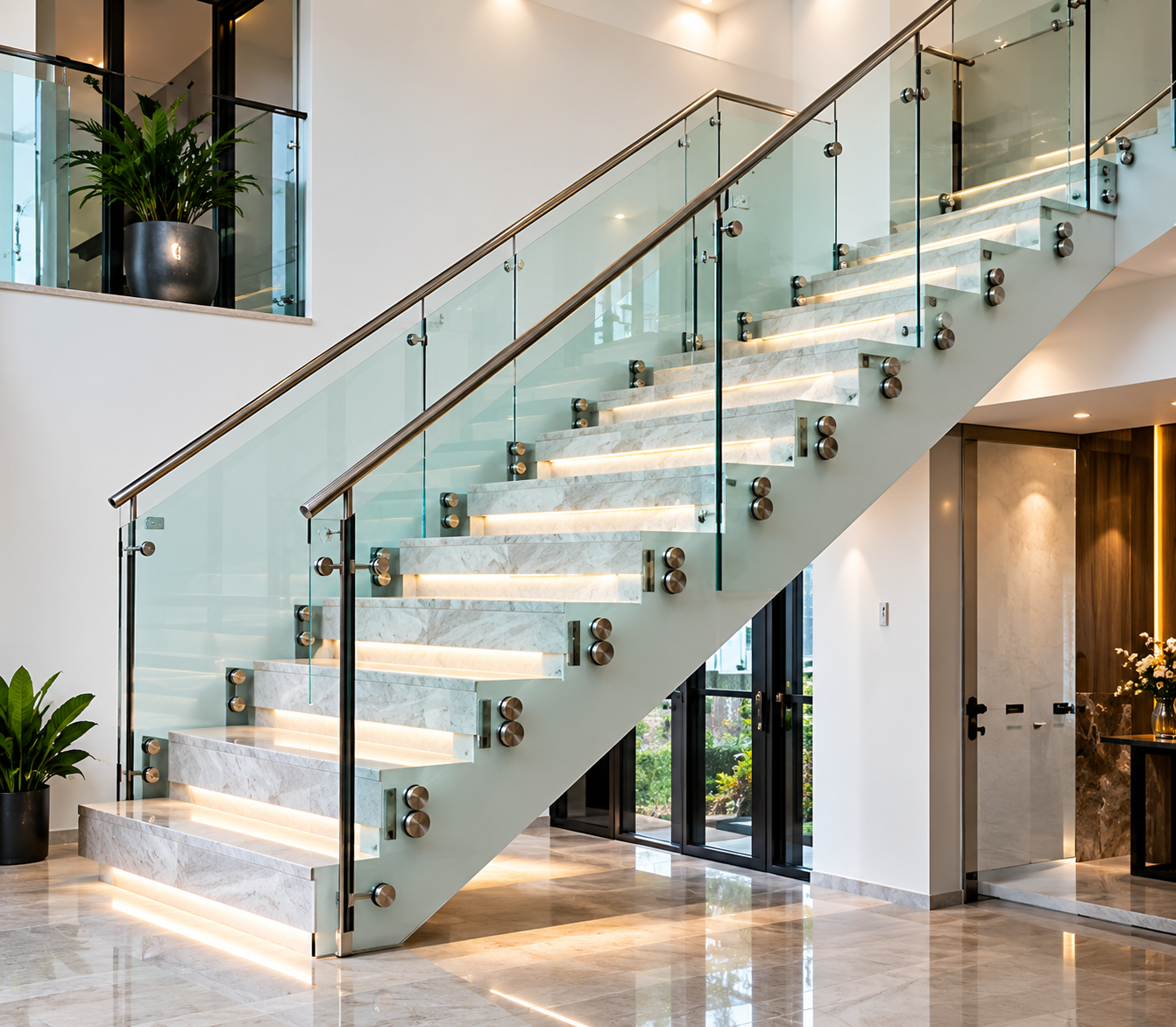 Staircase Glass Railings